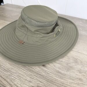 Tilley Airflo Olive Green Wide Brim Sun Hat Size 7 5/8